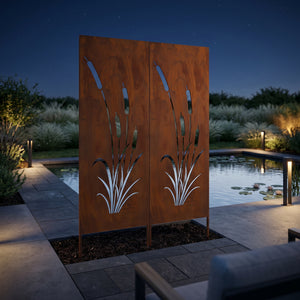 Piquets de jardin Irsina lot de 2 160x50 cm acier Corten rouille noble [casa.pro]