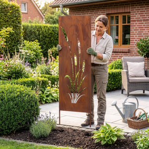 Piquets de jardin Irsina lot de 2 160x50 cm acier Corten rouille noble [casa.pro]