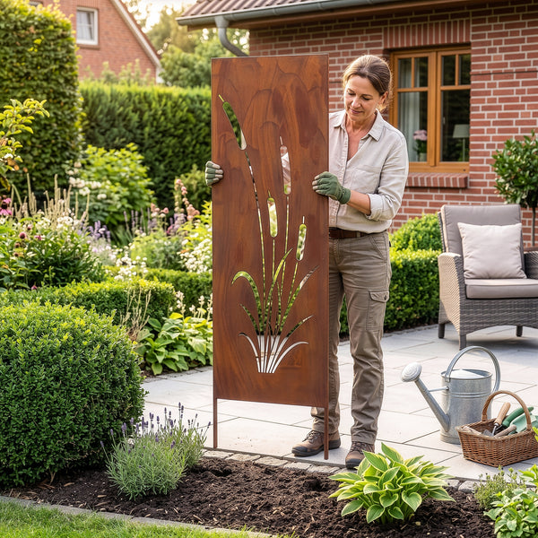 Piquets de jardin Irsina lot de 2 160x50 cm acier Corten rouille noble [casa.pro]