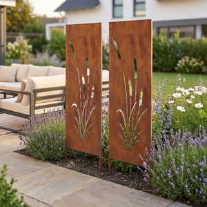 Piquets de jardin Irsina lot de 2 160x50 cm acier Corten rouille noble [casa.pro]