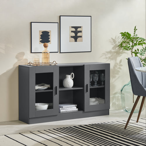 Buffet Spøttrup avec portes en verre, différentes couleurs [en.casa] - premiumXL