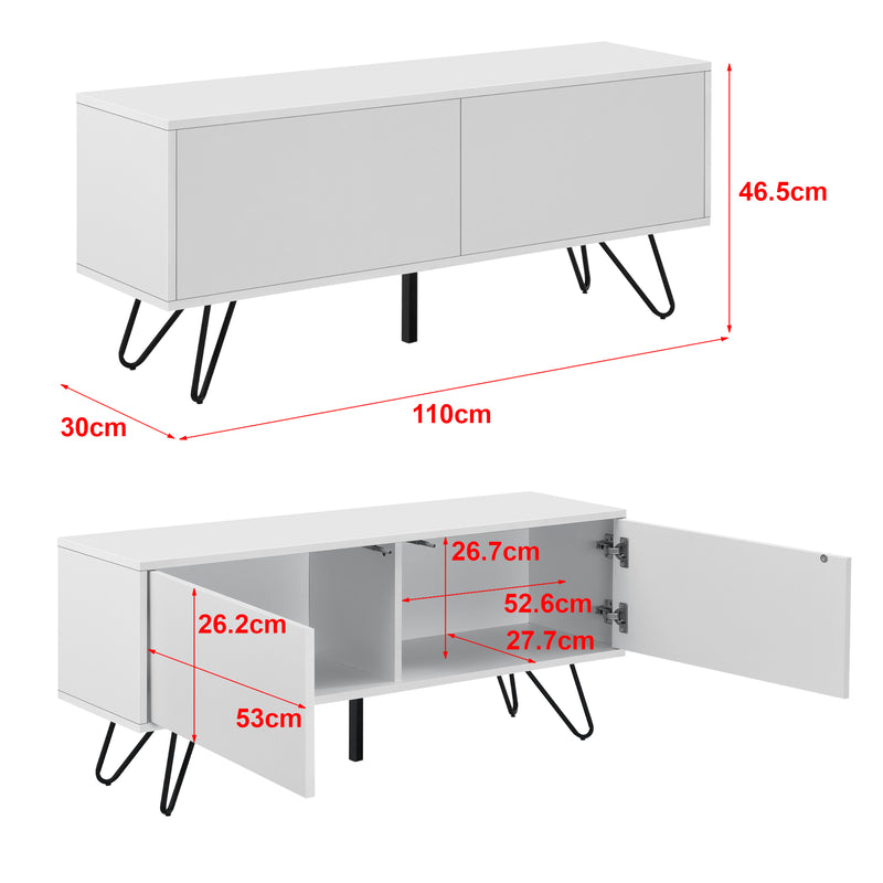 Croquis coté Commode Bollebygd à 2 Portes 47 x 110 x 30 cm  Plusieurs couleurs [en.casa]