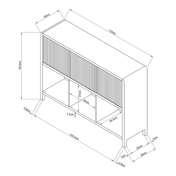 Commode Lukkodso 76,5 x 110 x 30 cm [en.casa] 
