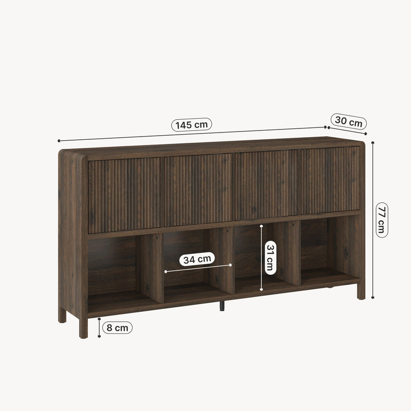 Croquis coté Commode Lukkodso 76,5 x 110 x 30 cm [en.casa] 