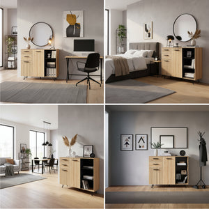 Buffet Noppen effet chêne [en.casa] 