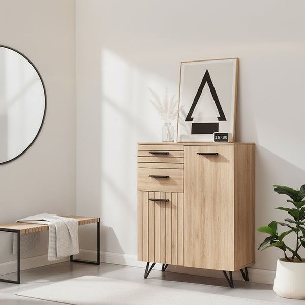 Buffet Noppen effet chêne [en.casa] 