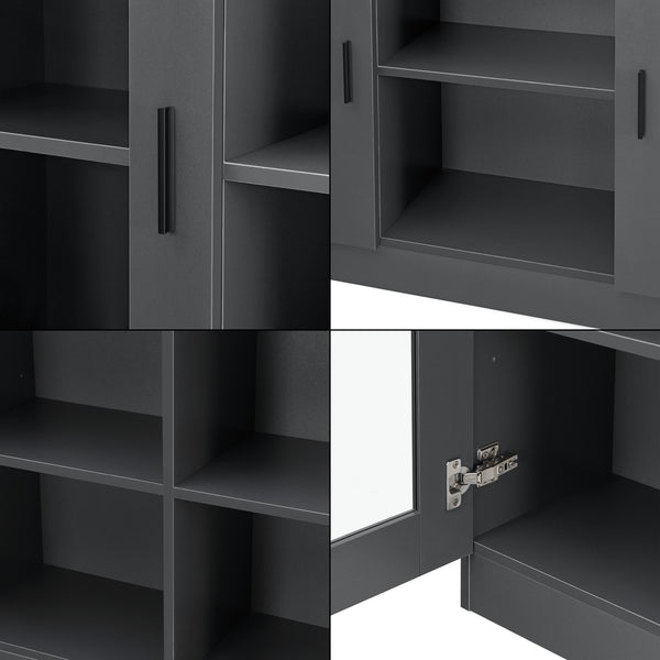 Buffet Spøttrup panneau de particules verre 70 x 120 x 31 cm [en.casa]