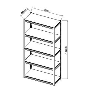 Étagère à charge lourde Austrheim acier 183 x 90 x 40 cm [en.casa]