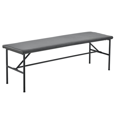 Banc rembourré 130x40x45 cm textile gris en.casa