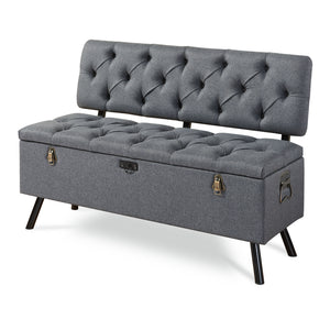 Banquette de rangement Malmöhus siège rabattable gris foncé [en.casa]