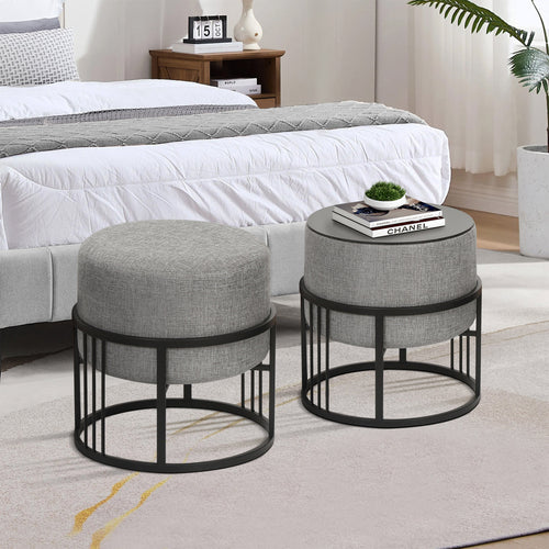 Lot de 2 poufs empilables Tas multifonctionnel [en.casa]