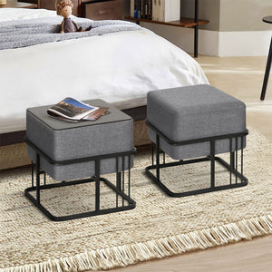 Lot de 2 poufs empilables Tas multifonctionnel [en.casa]