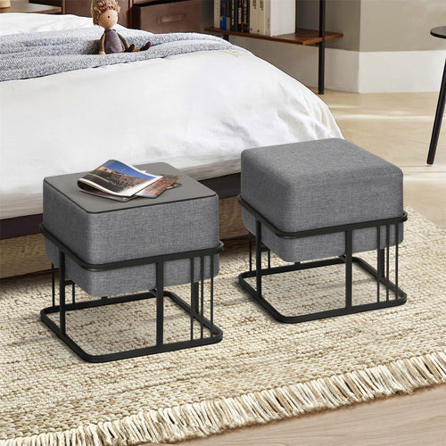Lot de 2 poufs empilables Tas multifonctionnel [en.casa]