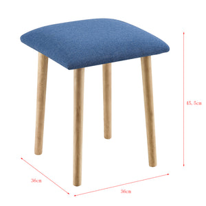 Tabouret Rembourré Design Assise Stylée pour Salon Pieds en Hêtre Polyester 46 x 36 x 36 cm [en.casa]