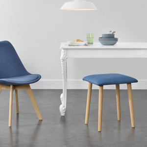 Tabouret Rembourré Design Assise Stylée pour Salon Pieds en Hêtre Polyester 46 x 36 x 36 cm [en.casa]