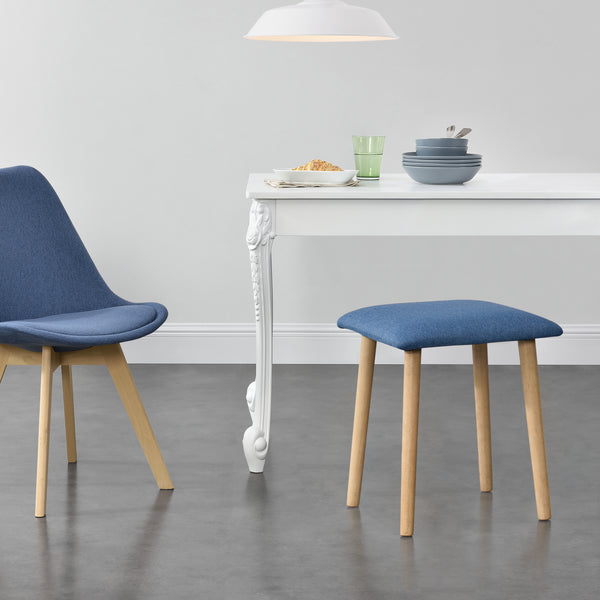 Tabouret Rembourré Design Assise Stylée pour Salon Pieds en Hêtre Polyester 46 x 36 x 36 cm [en.casa]