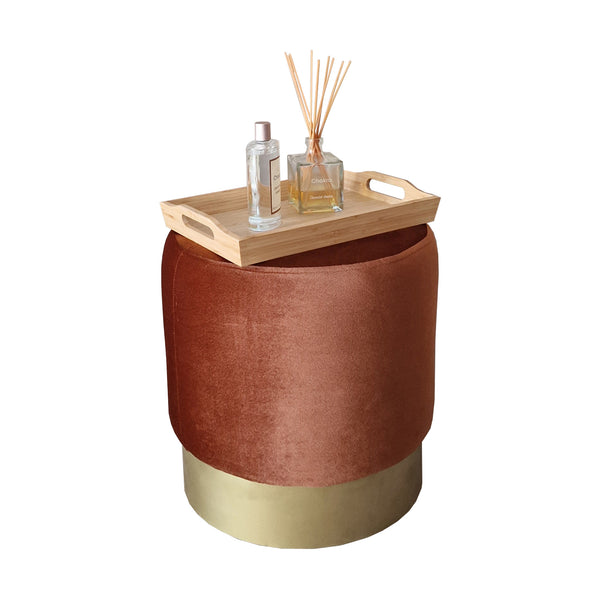 Pouf Larvik 40x40 cm Velours [en.casa]