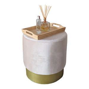 Tabouret Larvik métal velours 40 x 40 cm [en.casa]