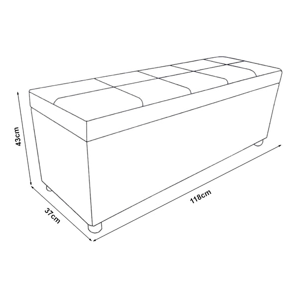 Coffre de siège Bukit 118x37x43 cm simili cuir [en.casa]
