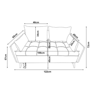 Canapé 2 places Sysmä 72 x 122 x 65 cm [en.casa]