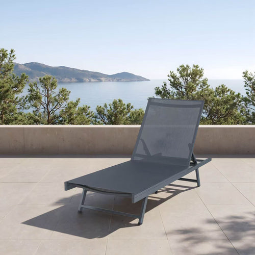 Chaise longue Baragiano 197x64x30 cm gris foncé [casa.pro] - premiumXL