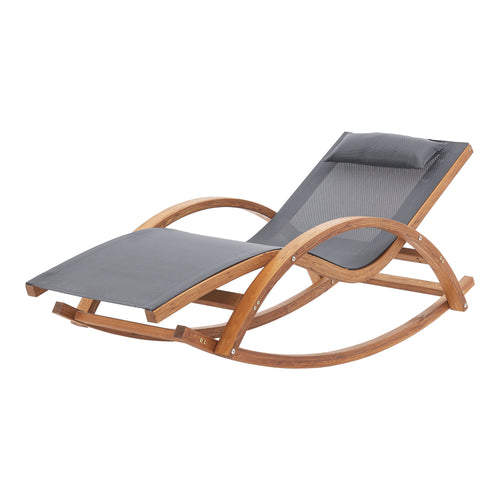 Chaise à bascule Iasmos 167x71x73cm Gris foncé [en.casa]