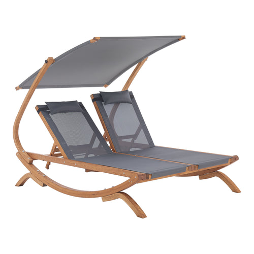 Lit double Karystos 197x156x144cm Gris foncé [en.casa]