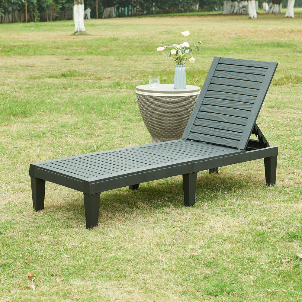 Sonnenliege Ateleta 172x58 cm Schwarz [casa.pro] - premiumXL