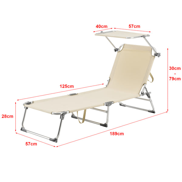 Chaise longue Legorreta Aluminium 189x57x28 cm [en.casa]