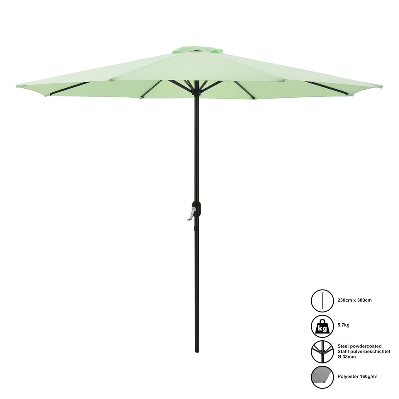 Croquis coté Parasol de Jardin Budapest Imperméable Polyester Acier 300 x 230 cm [casa.pro]