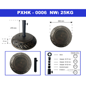 Pied de parasol Bisegna béton Ø50x7cm 25 kg [casa.pro]