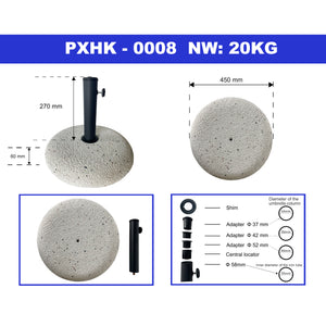 Pied de parasol Bitritto avec adaptateurs 37 42 52 58 mm casa.pro