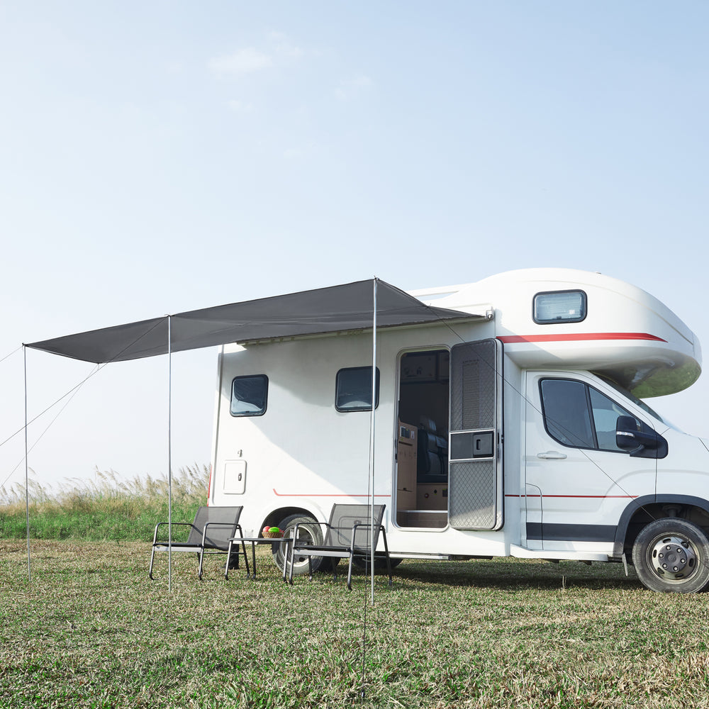 Auvent de caravane Beuningen 400x240x235 cm Gris [pro.tec]