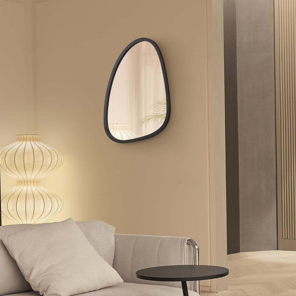 Wandspiegel Grottole schwarz, matt 62x50cm [en.casa] - premiumXL