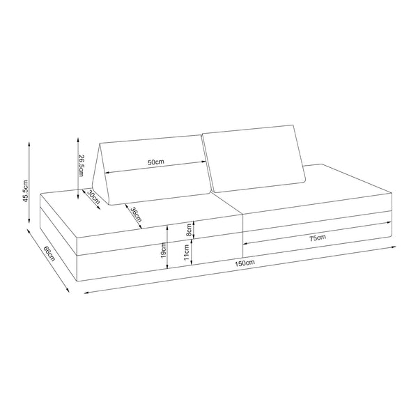 Canapé de jeu de 5 pièces Norhulta velours côtelé [en.casa]