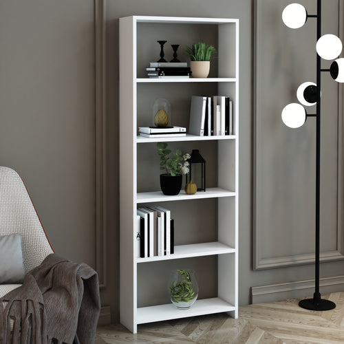 Bibliothèque Svinninge à 5 niveaux blanc [en.casa]