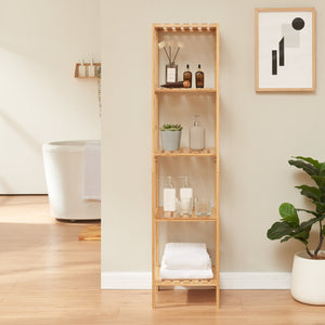 Étagère sur pied Lierne Bambou Nature [en.casa]