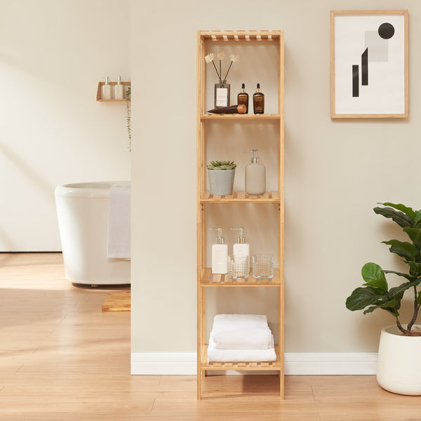 Étagère sur pied Lierne Bambou Nature [en.casa]