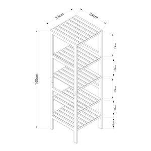 Étagère sur pied Lierne Bambou Nature [en.casa]