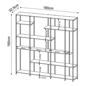 Étagère Rælingen Noir [en.casa]
