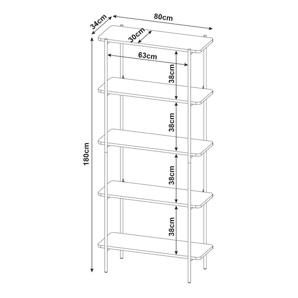 Étagère autoportante Samnanger noir [en.casa]