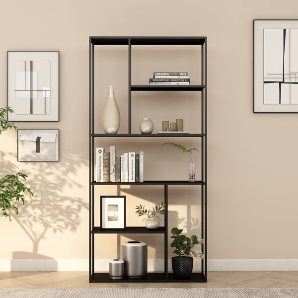 Étagère autoportante Vehmaa acier noir [en.casa]