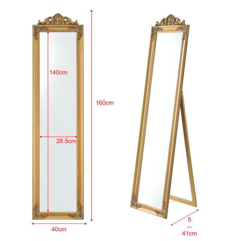 Croquis coté Miroir sur Pied Inclinable 160 x 40 cm Plusieurs Couleurs [en.casa]