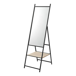 Miroir sur pied Chamois 150 x 44 x 60 cm noir effet chêne [en.casa]