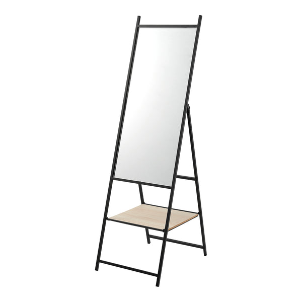 Miroir sur pied Chamois 150 x 44 x 60 cm noir effet chêne [en.casa]