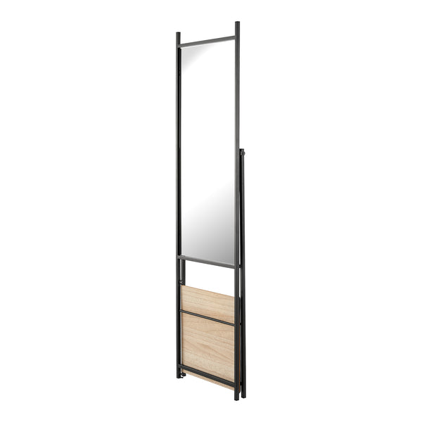 Miroir sur pied Chamois 150 x 44 x 60 cm noir effet chêne [en.casa]