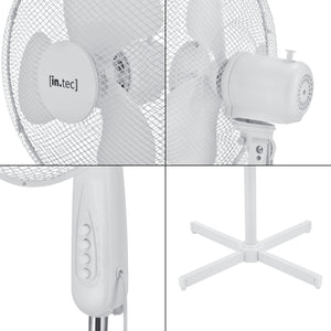 Ventilateur sur pied Antrim Ø 41 cm avec 3 vitesses en différentes couleurs en.casa