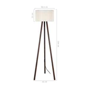 Lampadaire Keynes trépied hauteur 136 cm E27 [lux.pro]