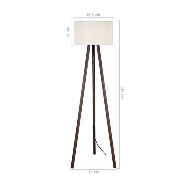 Lampadaire Keynes trépied hauteur 136 cm E27 [lux.pro]