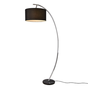[lux.pro] Lampadaire sur Pied Lampadaire Moderne Interrupteur sur Câble Base en Marbre E27 Abat-jour Textile Hauteur: 150 cm Noir
